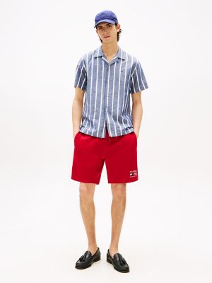 Embroidered Monotype Logo Sweatshort, Medium Red