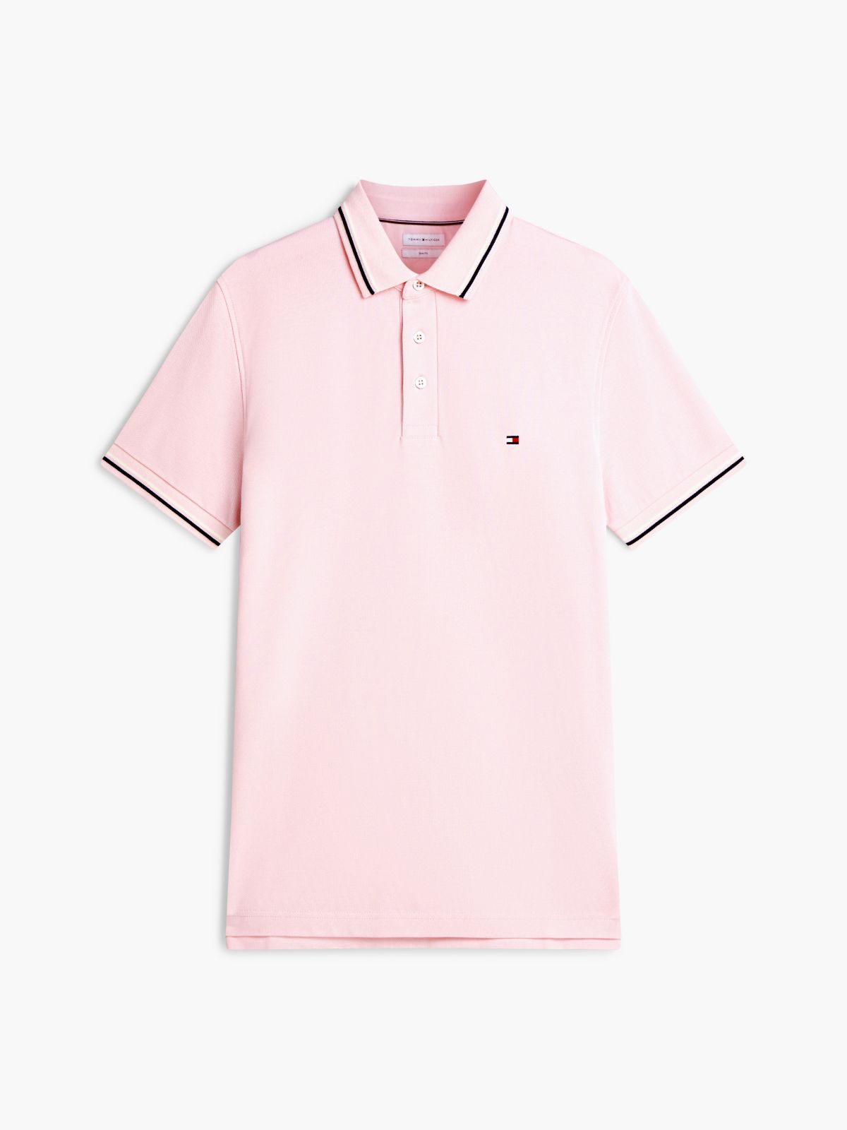 Slim Fit Tipped Polo — Pink Lily