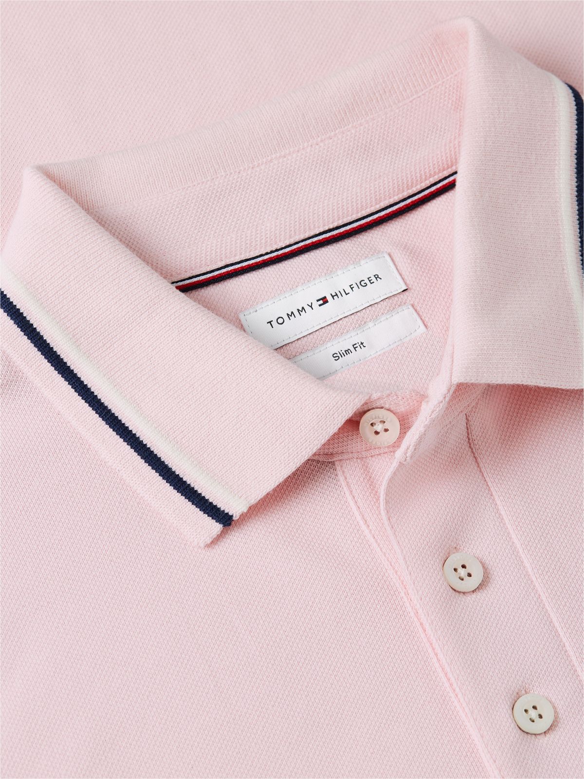 Slim Fit Tipped Polo — Pink Lily
