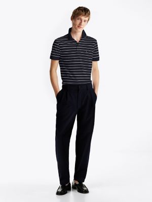 Regular Fit Cotton Polo, Blue Stripe