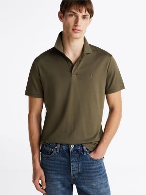 Regular Fit Cotton Polo, Army Green