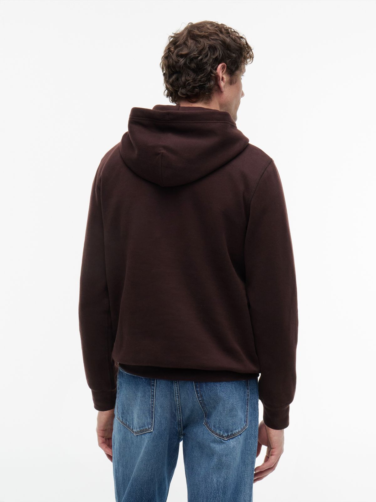 Classic Brushed-Fleece Hoodie — Chocolate