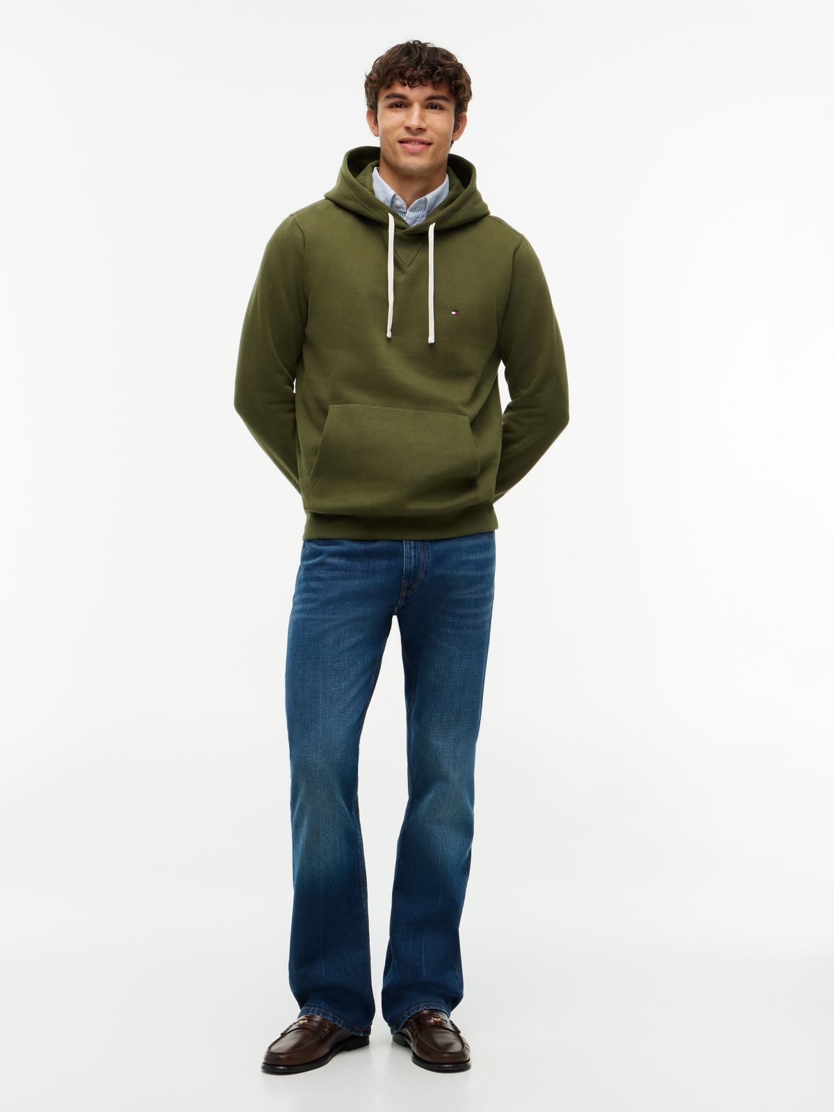 Classic Brushed-Fleece Hoodie — Huntsman Green
