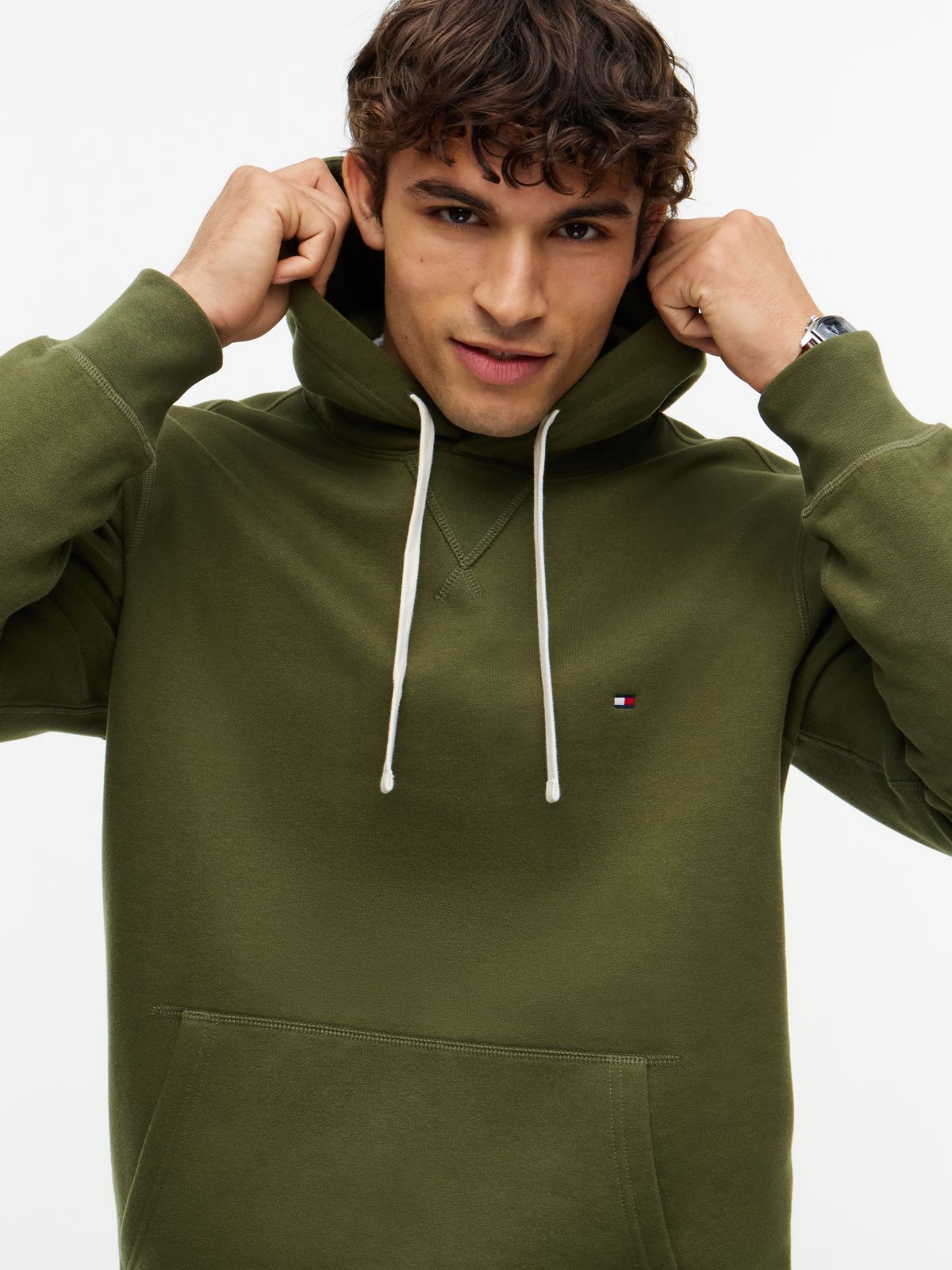 Classic Brushed-Fleece Hoodie — Huntsman Green