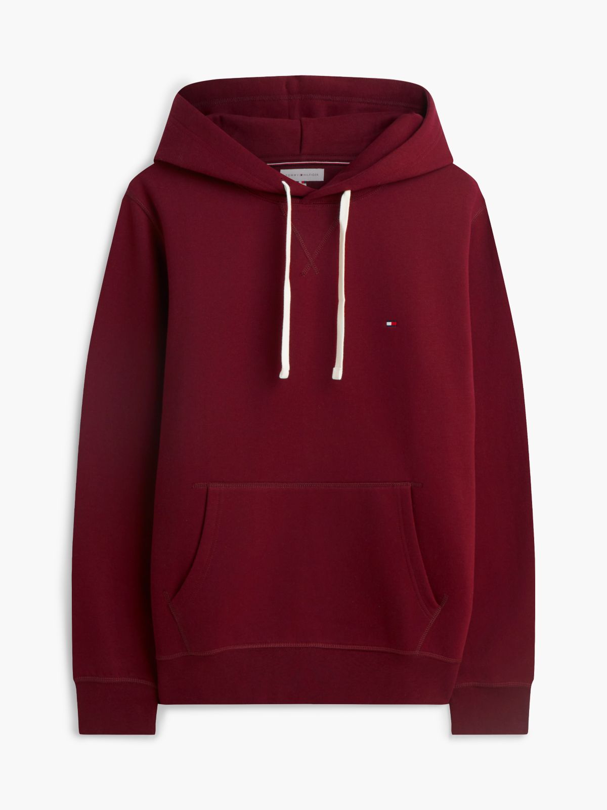 Classic Brushed-Fleece Hoodie — Burgundy