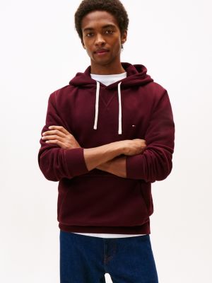 Classic Brushed-Fleece Hoodie, Deep Burgundy