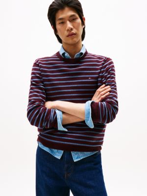 Classic Crewneck Sweater, Deep Burgundy Heather