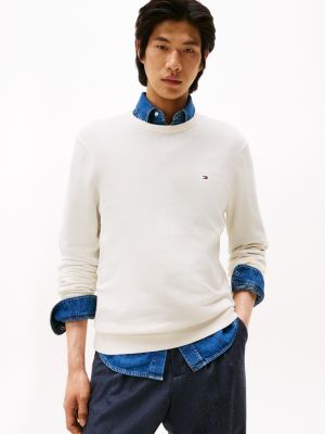 Classic Crewneck Sweater, Ivory Petal