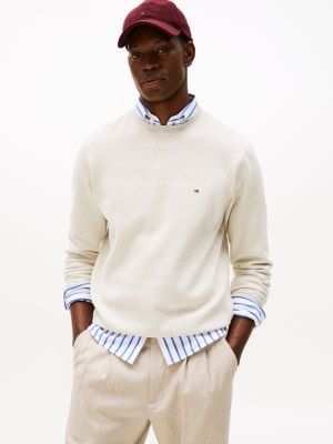 Classic Brushed-Fleece Sweatshirt, Heathered Oatmilk