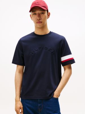 Signature Stripe Sleeve T-Shirt, Navy
