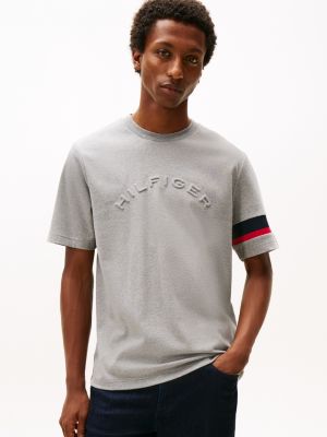 Signature Stripe Sleeve T-Shirt, Medium Grey Heather