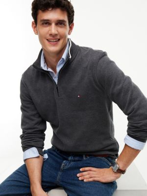 Мужские худи Tommy Hilfiger Rib-Knit Quarter-Zip Sweatshirt — фото 3