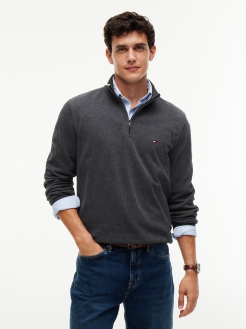 Мужские худи Tommy Hilfiger Rib-Knit Quarter-Zip Sweatshirt