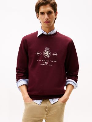 Diamond Crest Logo Sweatshirt, Deep Burgundy