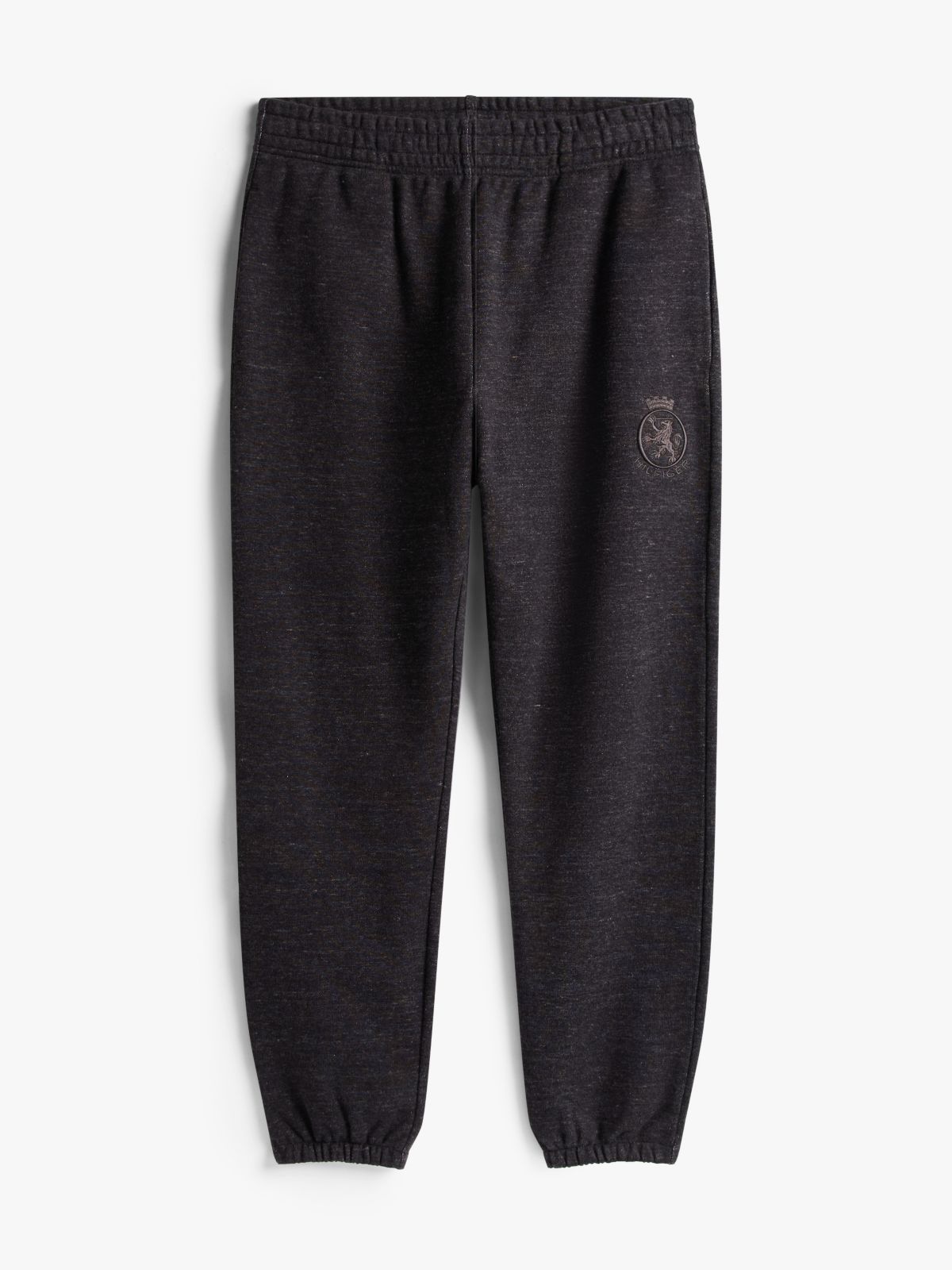 Hilfiger Crest Logo Heathered Sweatpant — Dark Grey Marbled Heather