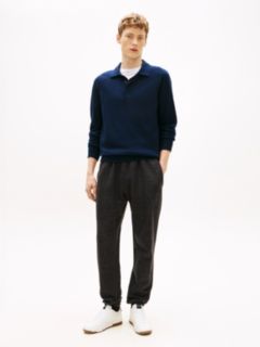 Hilfiger Crest Logo Heathered Sweatpant — Dark Grey Marbled Heather 2