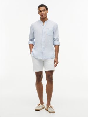 Мужские рубашки Tommy Hilfiger Regular Fit Band Collar Linen Shirt — фото 2