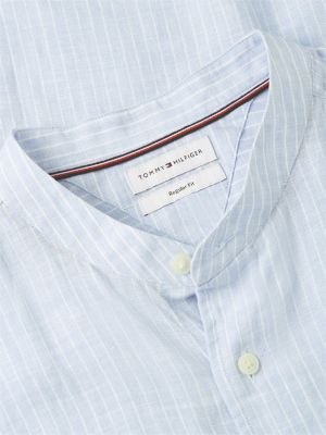 Мужские рубашки Tommy Hilfiger Regular Fit Band Collar Linen Shirt — фото 6