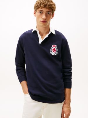 Relaxed Fit Hilfiger Crest Rugby Polo, Navy