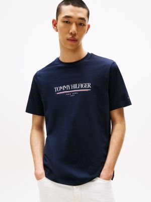 Tommy 1985 Stripe Logo T-Shirt, Navy