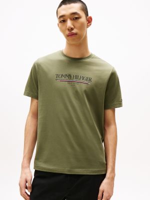 Tommy 1985 Stripe Logo T-Shirt, Battle Green