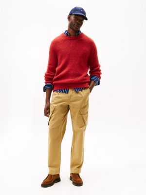 Garment-Dyed Straight Cargo Pants, Camel