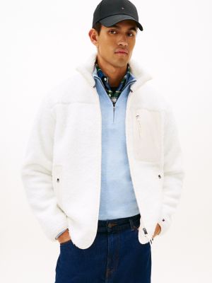 Teddy Fleece Zip Sweatshirt, Ecru