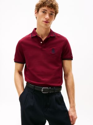 Regular Fit Crest Logo Pique Polo, Deep Rouge