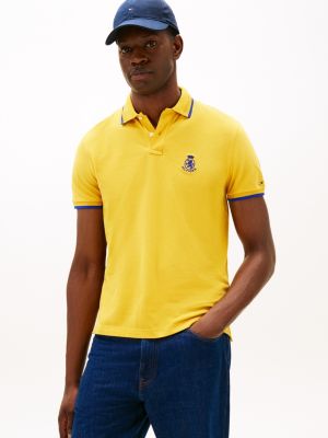 Regular Fit Crest Logo Pique Polo, Countryside Yellow
