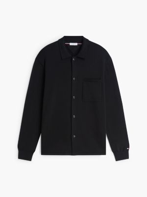 Мужской кардиган Tommy Hilfiger Classic Shirt Cardigan, цвет: Чёрный — фото 5