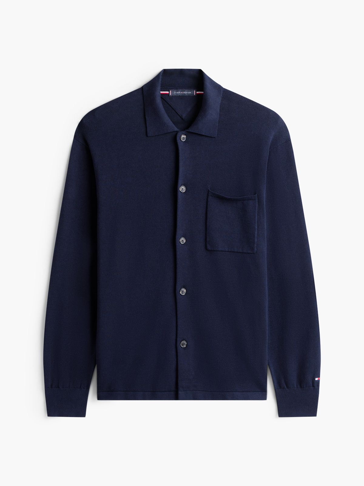 Classic Shirt Cardigan — Navy Blue