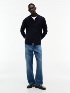 Classic Shirt Cardigan — Navy Blue 2