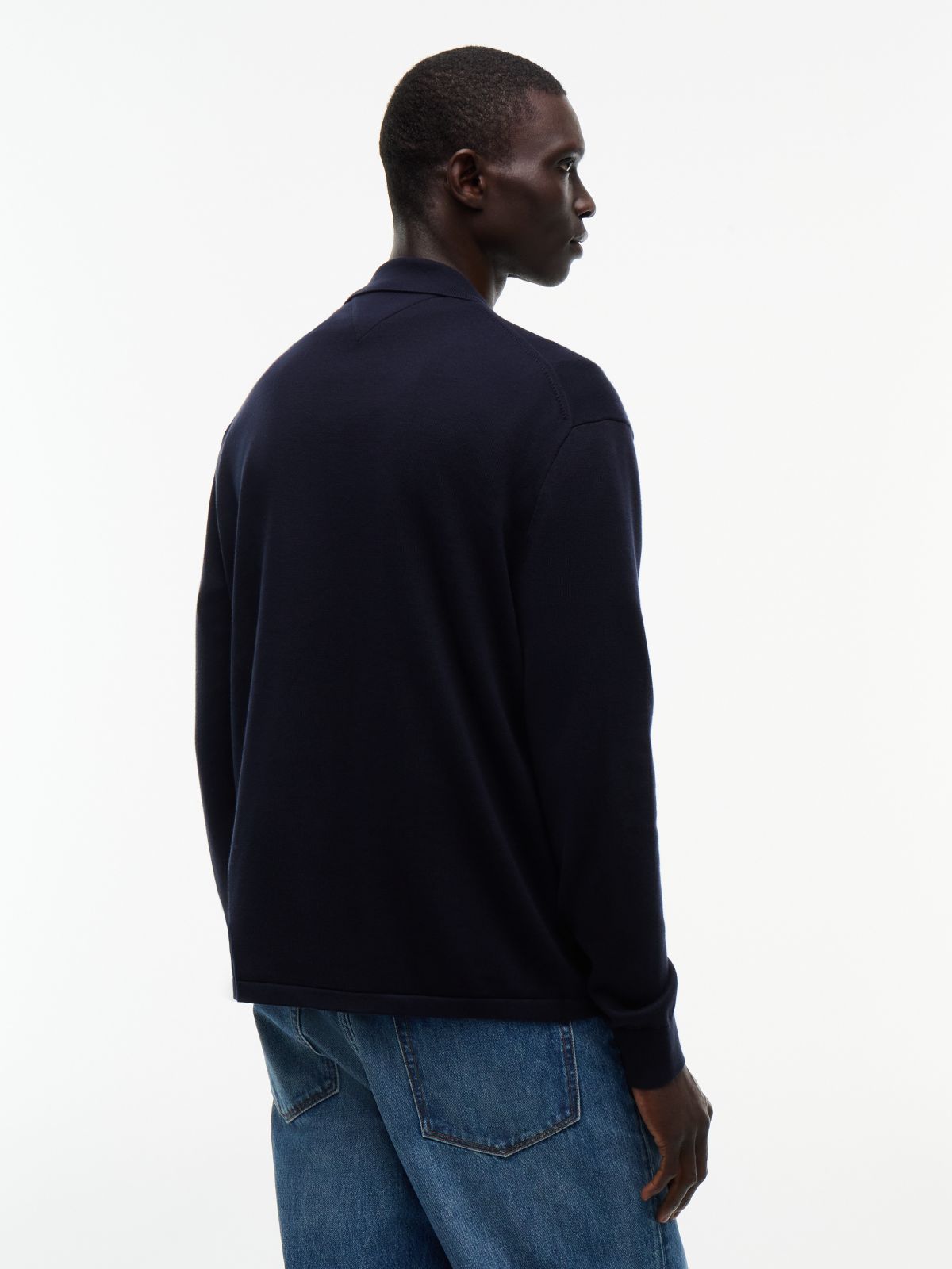 Classic Shirt Cardigan — Navy Blue