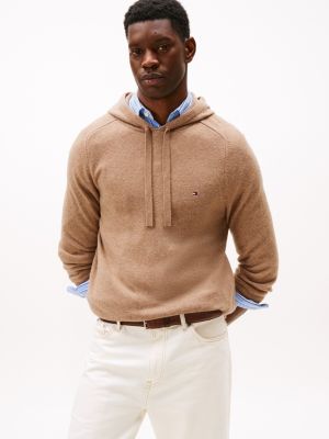 Lambswool Hoodie Sweater, Safari Canvas Heather