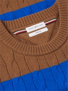 Striped Lambswool Cable Knit Sweater — Safari Canvas 7