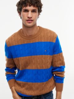 Striped Lambswool Cable Knit Sweater — Safari Canvas 3
