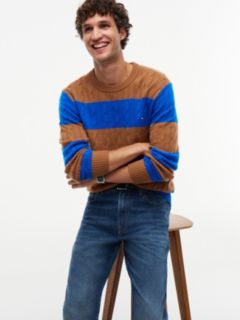Striped Lambswool Cable Knit Sweater — Safari Canvas 4