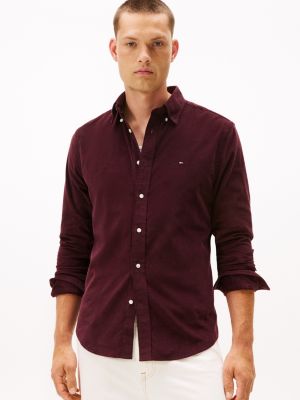 Regular Fit Corduroy Shirt, Deep Burgundy
