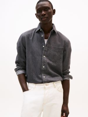 Classic Denim Shirt, Dark Grey Denim