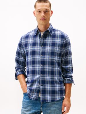Regular Fit Check Soft Touch Shirt, Preppy Navy Check
