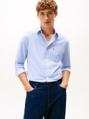 Slim Fit Stripe Performance Shirt, Blue Spell Stripe
