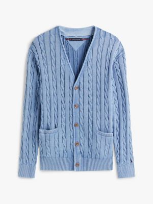トミー ヒルフィガー   TJW SUMMER CABLE CARDIGAN IM （ブルー） トミー ヒルフィガー TOMMY HILFIGER TJW SUMMER CABLE CARDIGAN