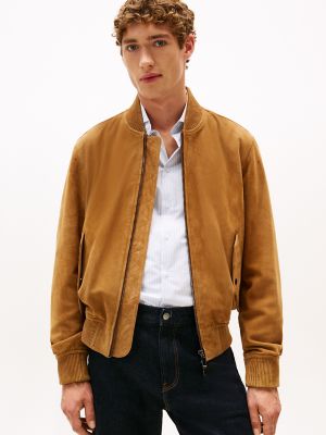 Suede Zip Bomber, Desert Sand