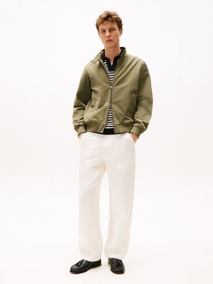 Linen-Cotton Blend Carpenter Pant, Ivory Silk