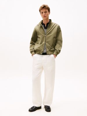 Linen-Cotton Blend Carpenter Pant, Ivory Silk