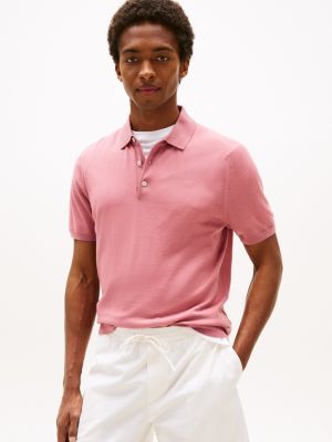 Regular Fit Merino Wool Polo, Tahiti Berry