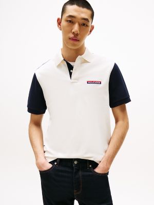 Regular Fit Archive Colorblock Polo, White Stripe