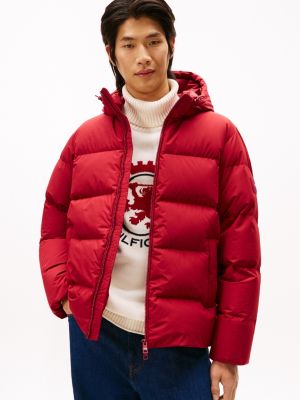 Water-Repellent Hooded Puffer Jacket, Regatta Red