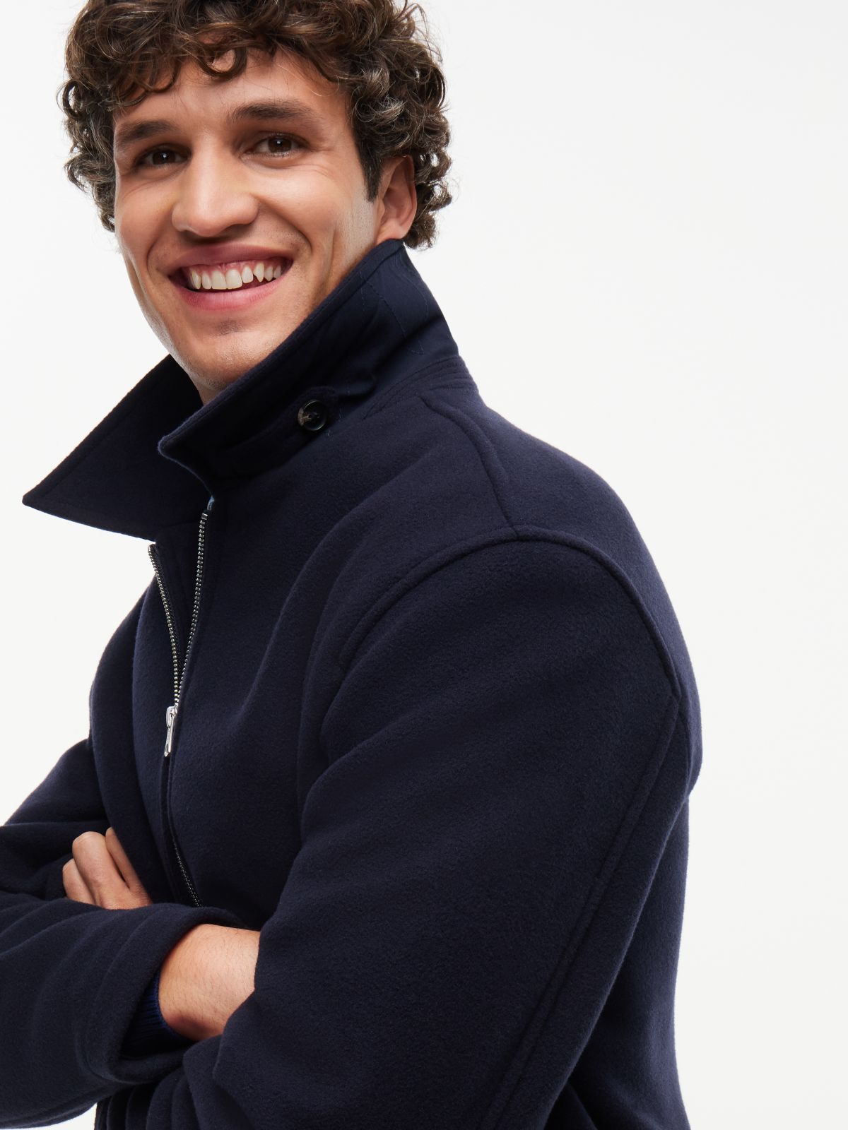 Wool-Blend Ivy Jacket — Navy Blue