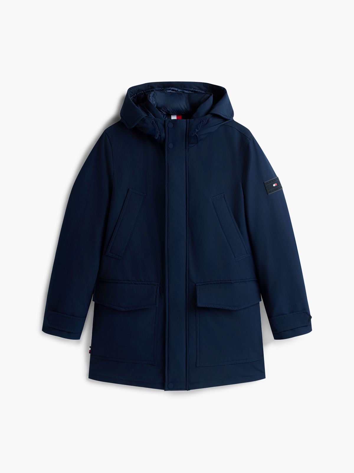 Hooded Down Parka — Navy